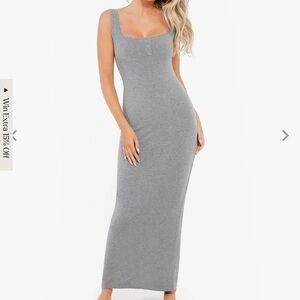 Chic Gray Sleeveless Maxi Dress